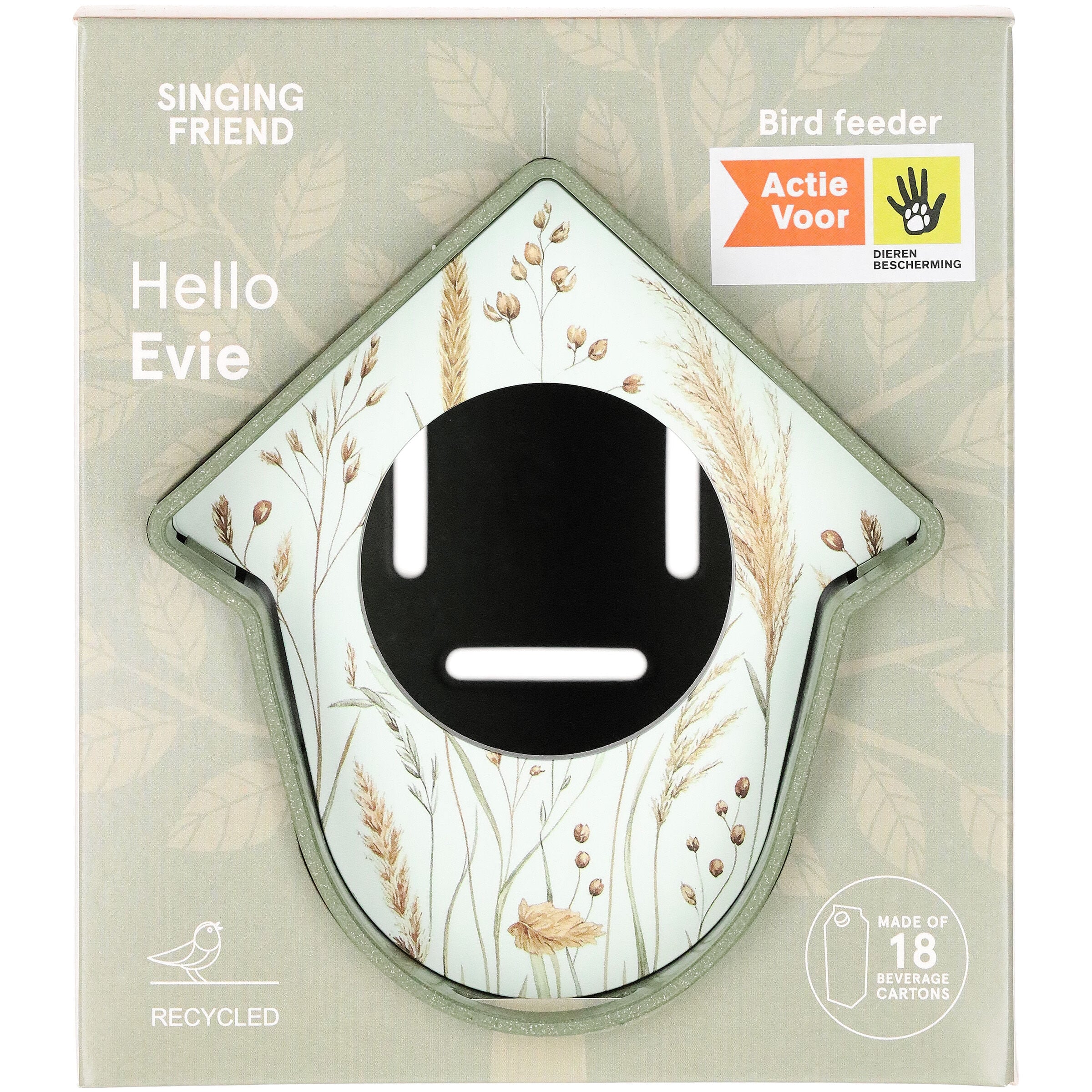 SingingFriend Evie Dennenappel print - Pindakaaspothouder Tuinvogels - 17x15x13.5 cm