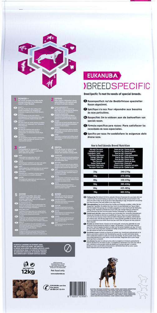 Eukanuba Breed Specific Rottweiler - Hondenvoer - 12 Kilogram - kip, kalkoen