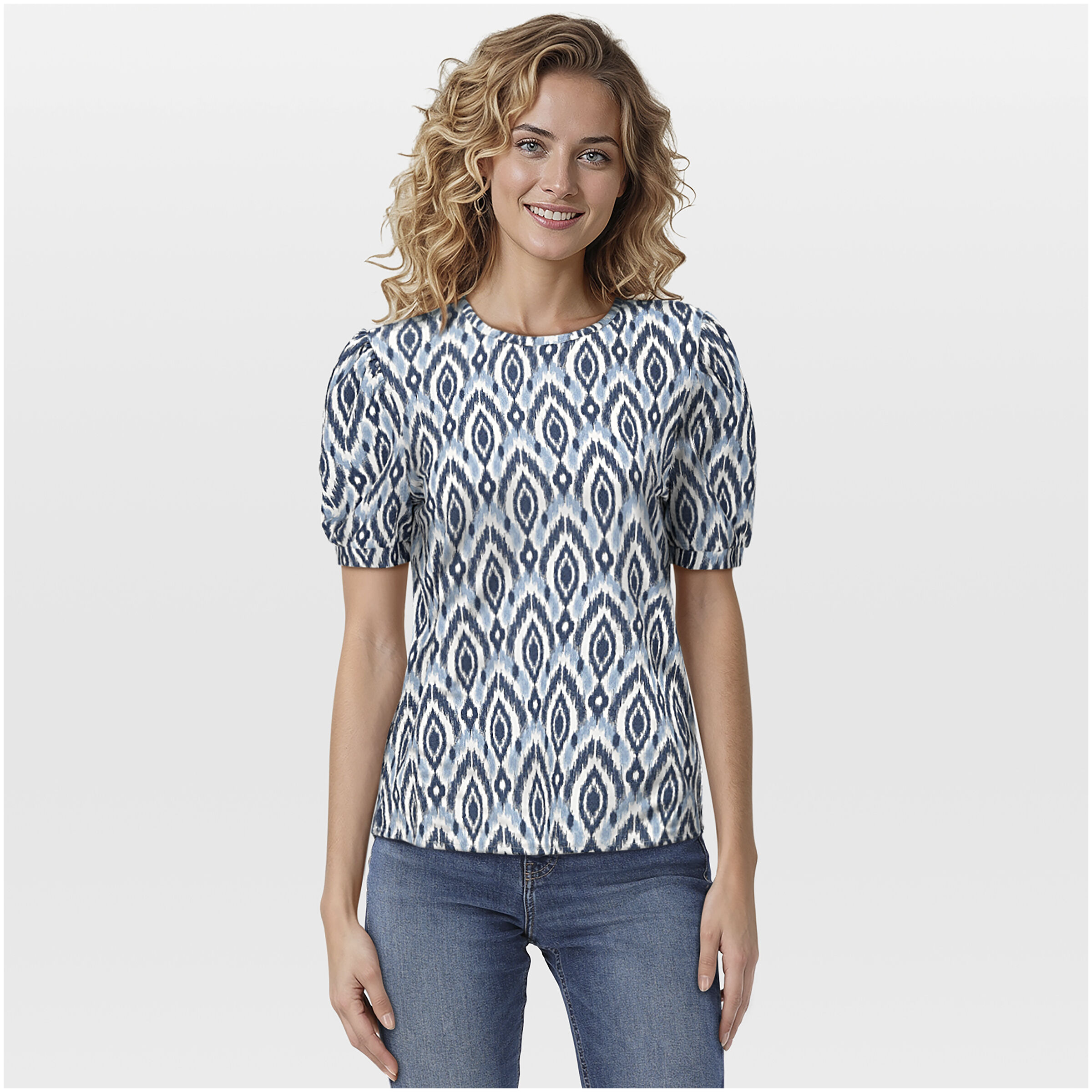 VELESTE Jente - T-Shirt - Melange blauw - 36 VELESTE Jente - T-Shirt - Melange blauw - 36