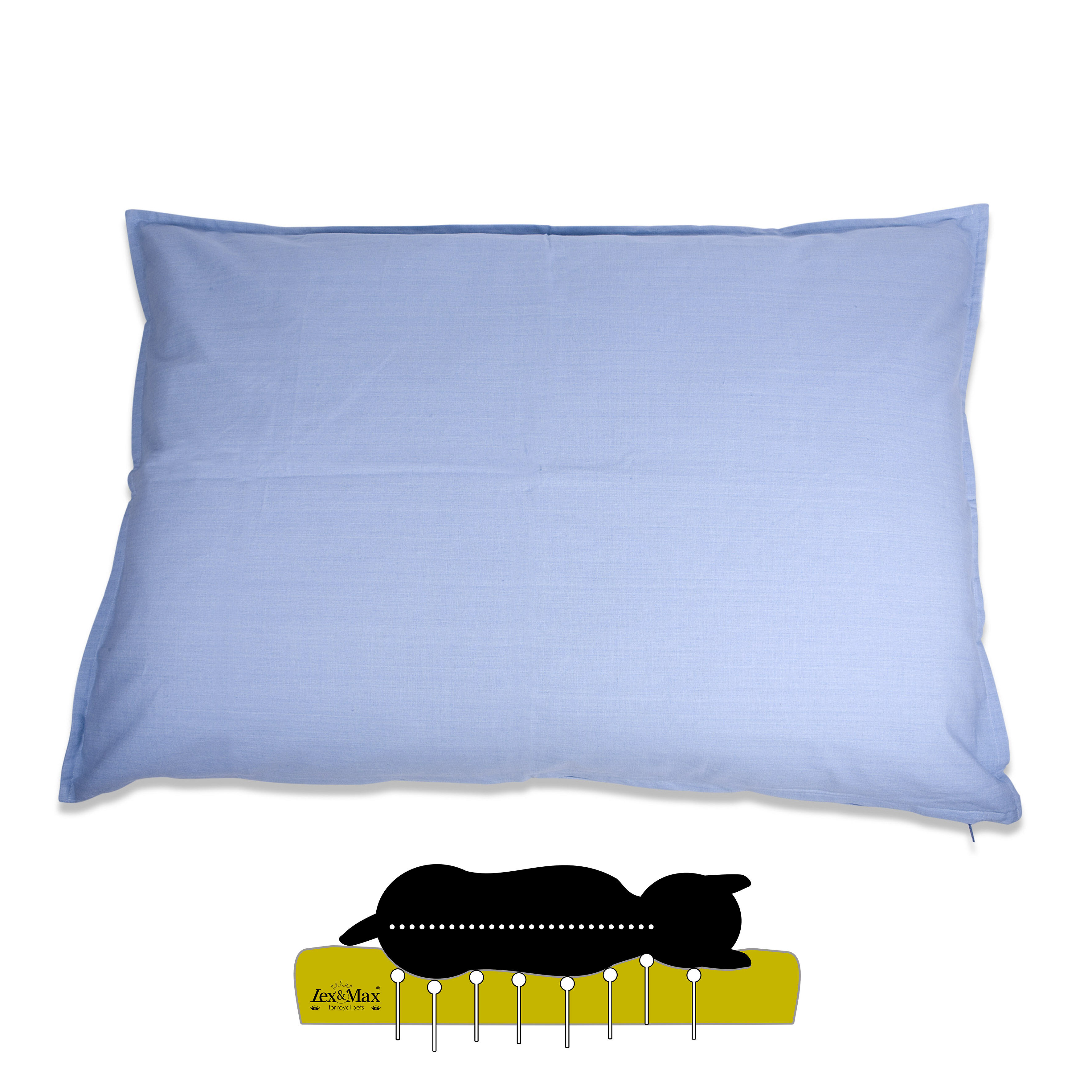 Lex & Max Tivoli - Orthopedisch Hondenkussen - Blauw - 70x100x16 cm - L