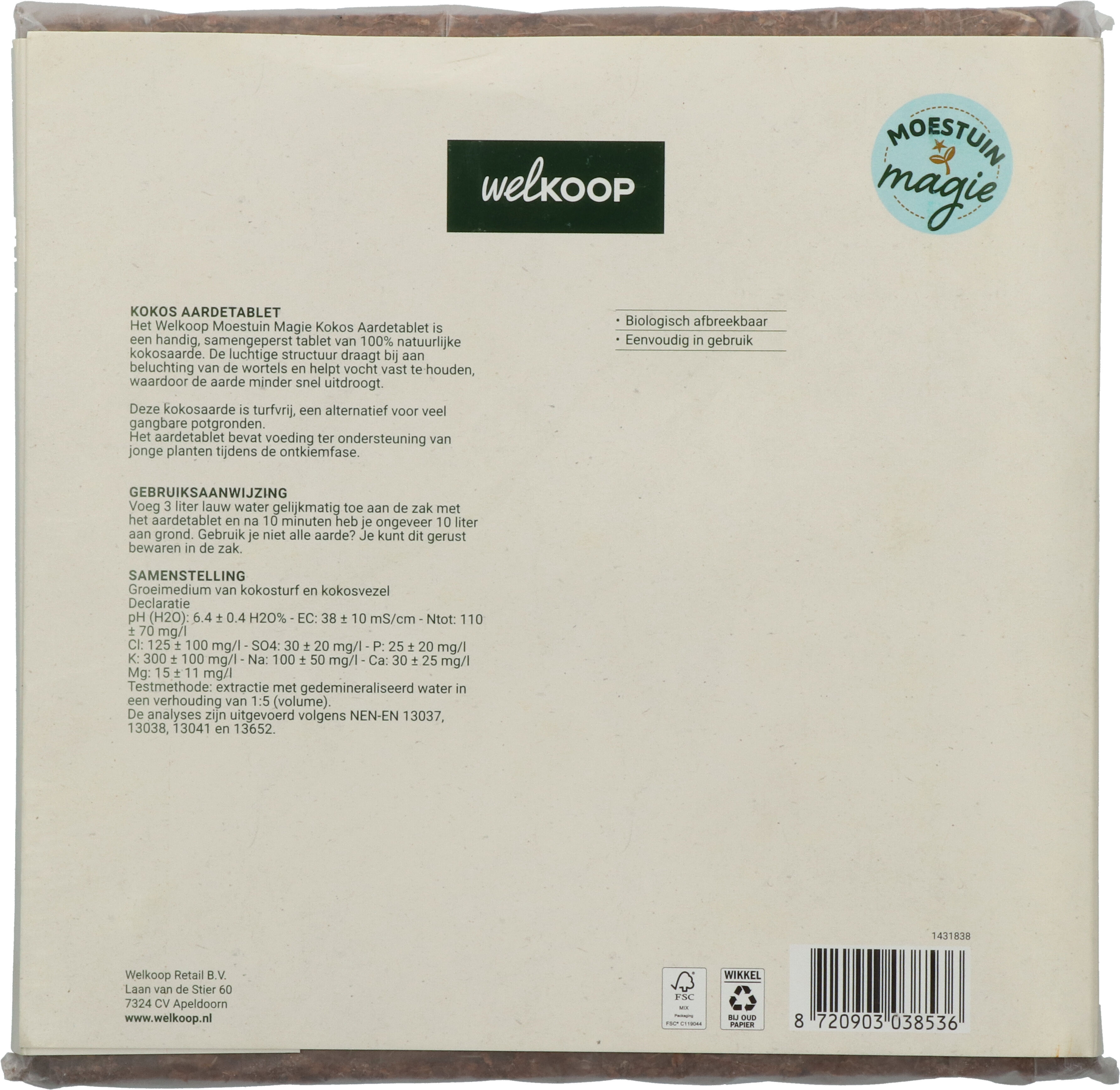 Welkoop Moestuin Magie - Kokos Aardetablet - 10 Liter