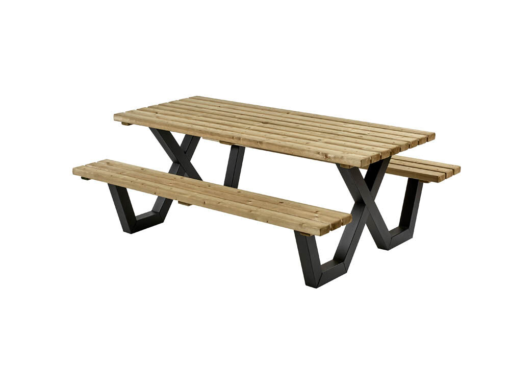 Talen Buitenmeubelen Geïmpregneerd - Picknicktafel - Groen - 76x200x160 cm