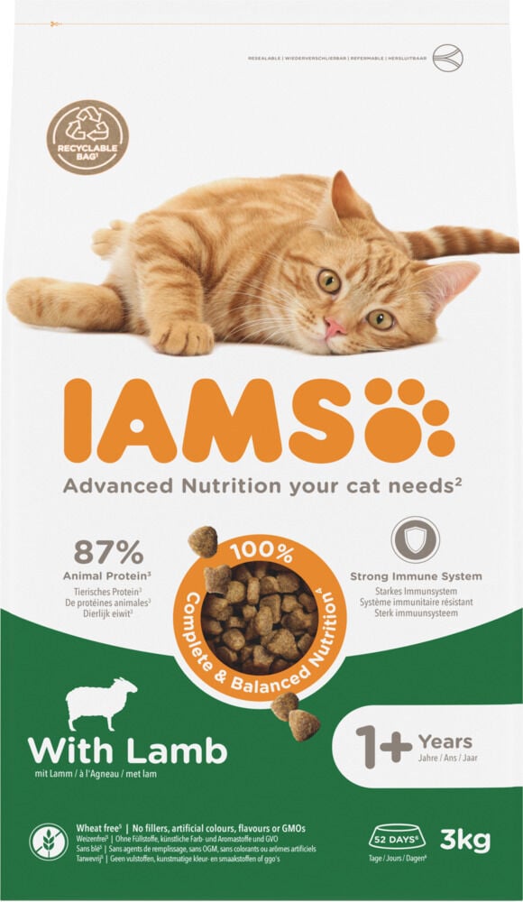 IAMS Adult - Kattenvoer - 3 Kilogram - lam, kip IAMS Adult - Kattenvoer - 3 Kilogram - lam, kip
