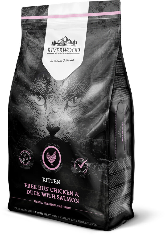 Riverwood Kitten - Kattenvoer - 6 Kilogram - eend, zalm, kip Riverwood Kitten - Kattenvoer - 6 Kilogram - eend, zalm, kip