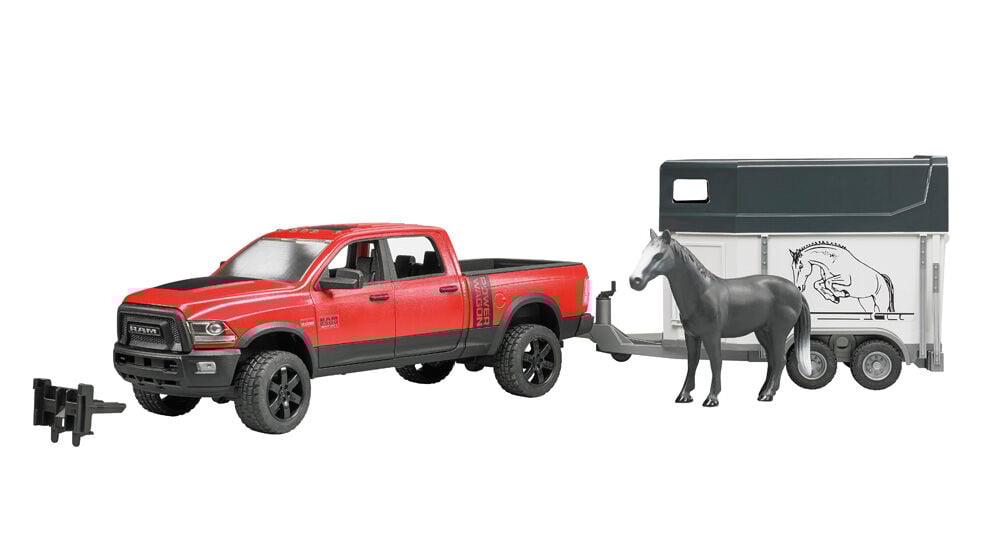 Bruder RAM 2500 Power wagon met paardentrailer 1:16 - Vrachtwagens & auto's Bruder RAM 2500 Power wagon met paardentrailer 1:16 - Vrachtwagens & auto's