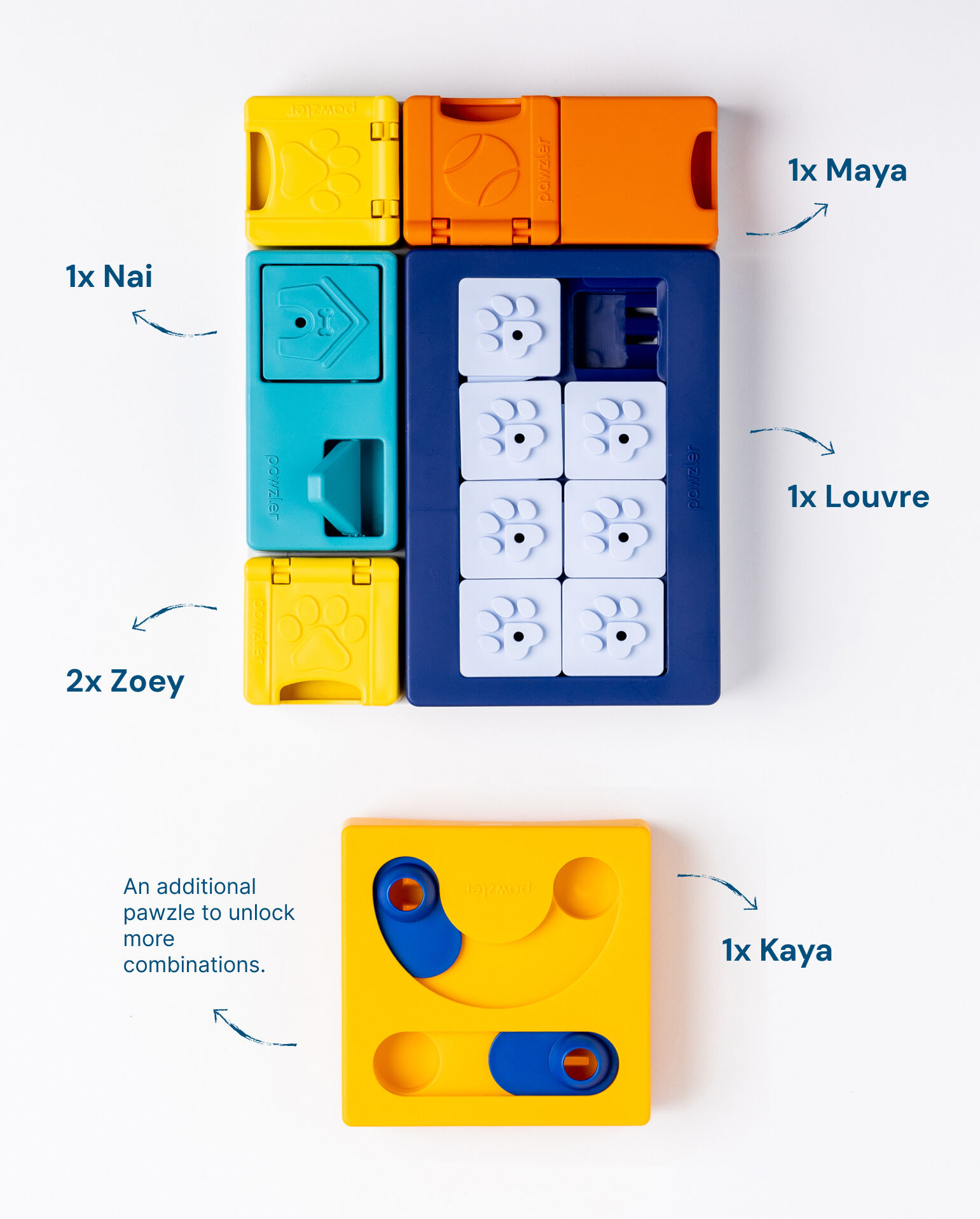 Pawzler Smarty Set - Puzzel - Hondenspeelgoed - 6x18x36 cm