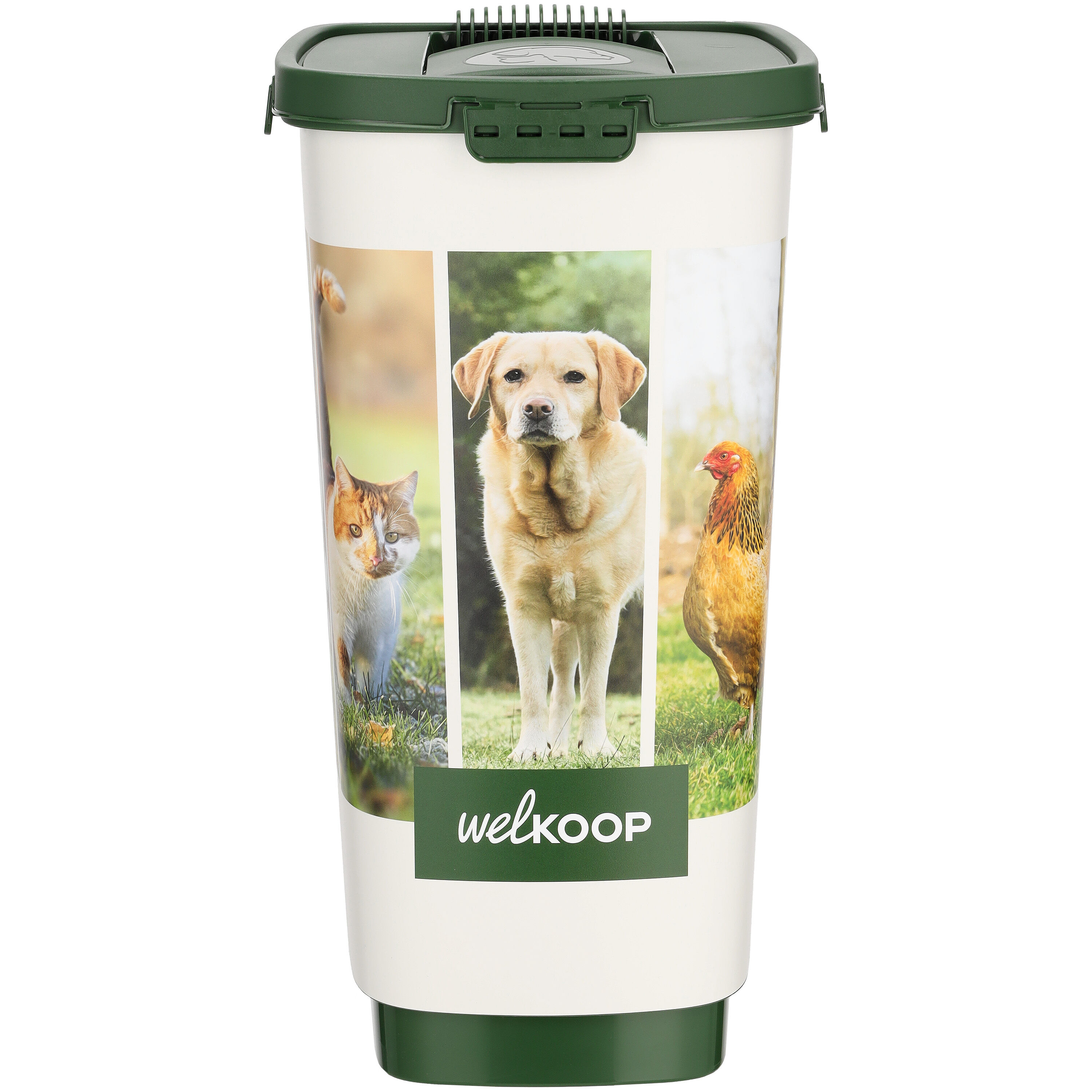 Welkoop - Voerton - 25 Liter - Wit Groen Welkoop - Voerton - 25 Liter - Wit Groen