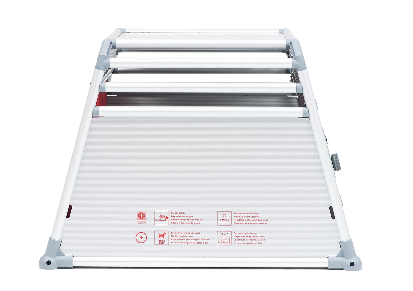 4Pets Pro 4 - Autobench Hond - chroom - 66x81.5x93.5 cm - L