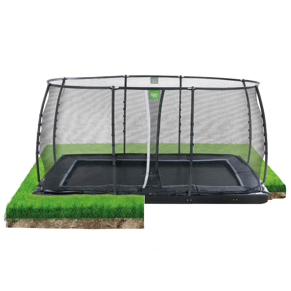 Exit Dynamic - Groundlevel trampoline - Zwart - 244x427 cm