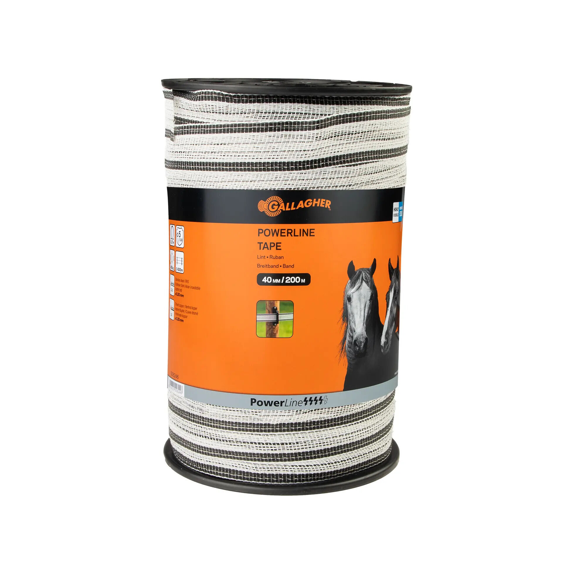 Gallagher Powerline Lint 40 mm - 33 cm - 200 Meter - Wit - 4 cm - 20000 cm Gallagher Powerline Lint 40 mm - 33 cm - 200 Meter - Wit - 4 cm - 20000 cm