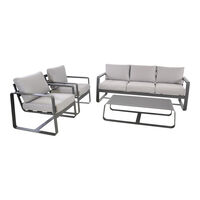 Lesli Living Belezza - Loungeset - Antraciet - 1x194x1 cm