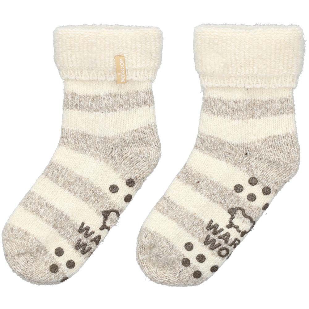 Welkoop - Huissokken - Wol - Zand gestreept - 35-38