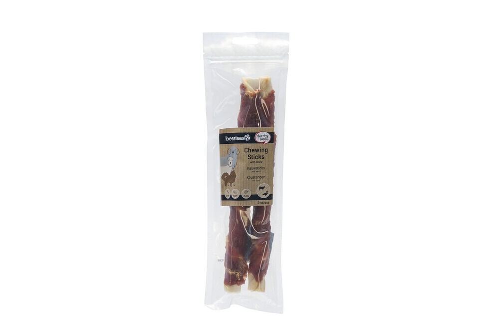 Beeztees Kauwstick- Hondensnack - 2 Stuks - Eend - L Beeztees Kauwstick- Hondensnack - 2 Stuks - Eend - L