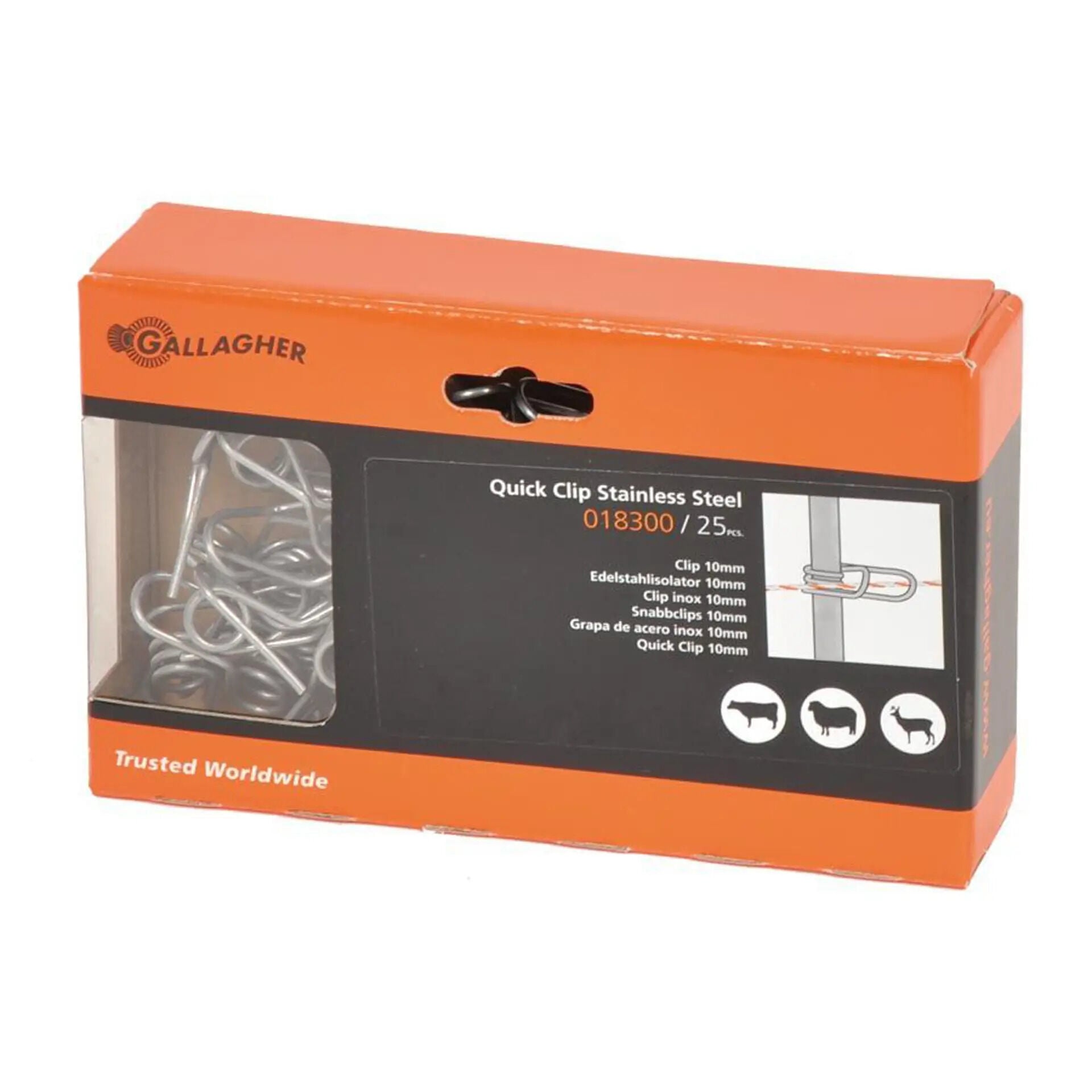 Gallagher - Clip voor Glasfiberpaal Ø 10 mm - 11 cm - 25 Stuks - 18 cm