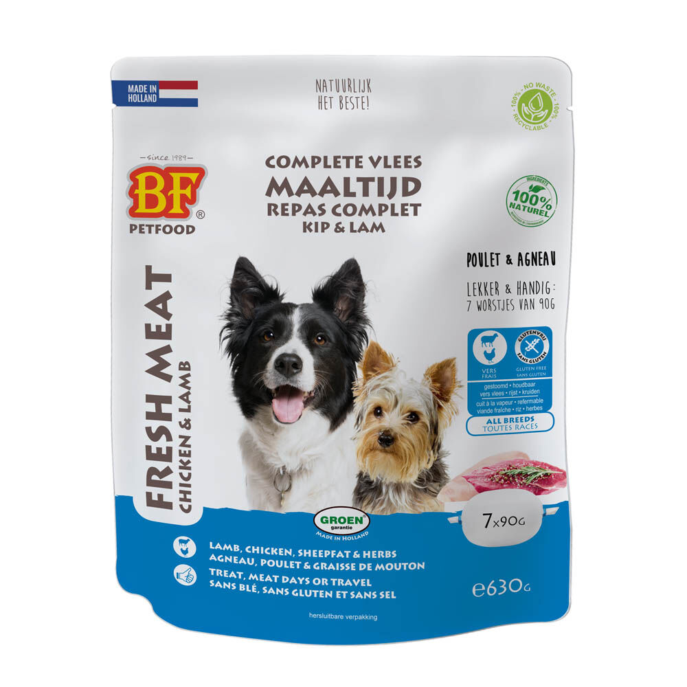 BF Petfood Vleesvoeding - Hondenvoer - Kip - 630 Gram - lam BF Petfood Vleesvoeding - Hondenvoer - Kip - 630 Gram - lam