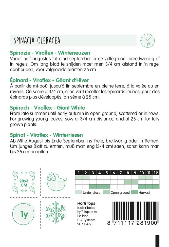 Horti Tops Viroflex - Winterreuzen - Spinazie