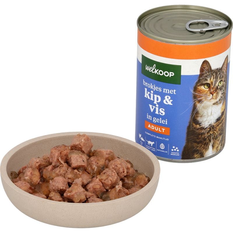 Welkoop Blik Brokjes in Gelei - Kattenvoer - 400 Gram - vis
