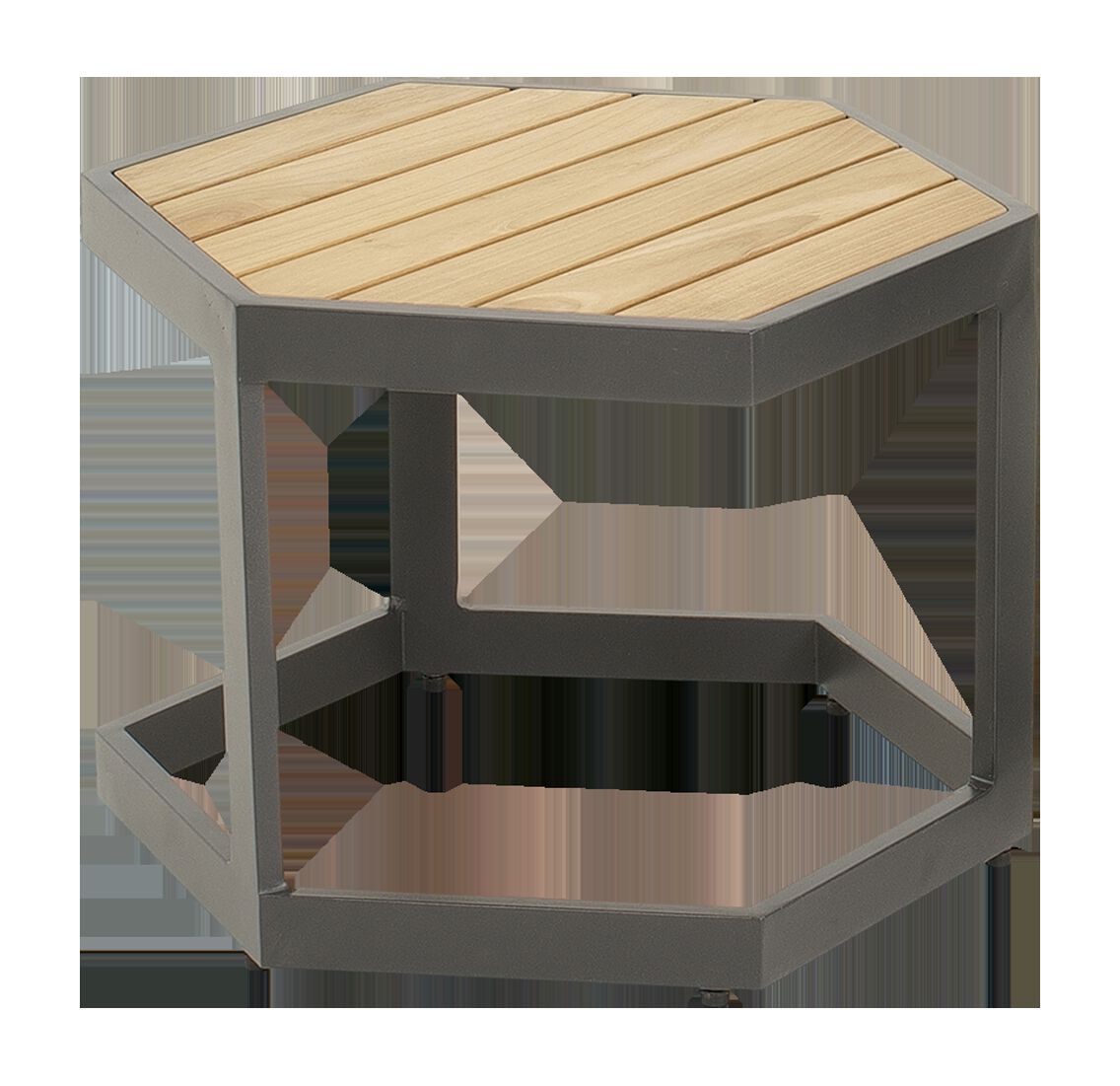 Lesli Living Esagono - Bijzettafel - Antraciet - 34x41.5x48 cm Lesli Living Esagono - Bijzettafel - Antraciet - 34x41.5x48 cm