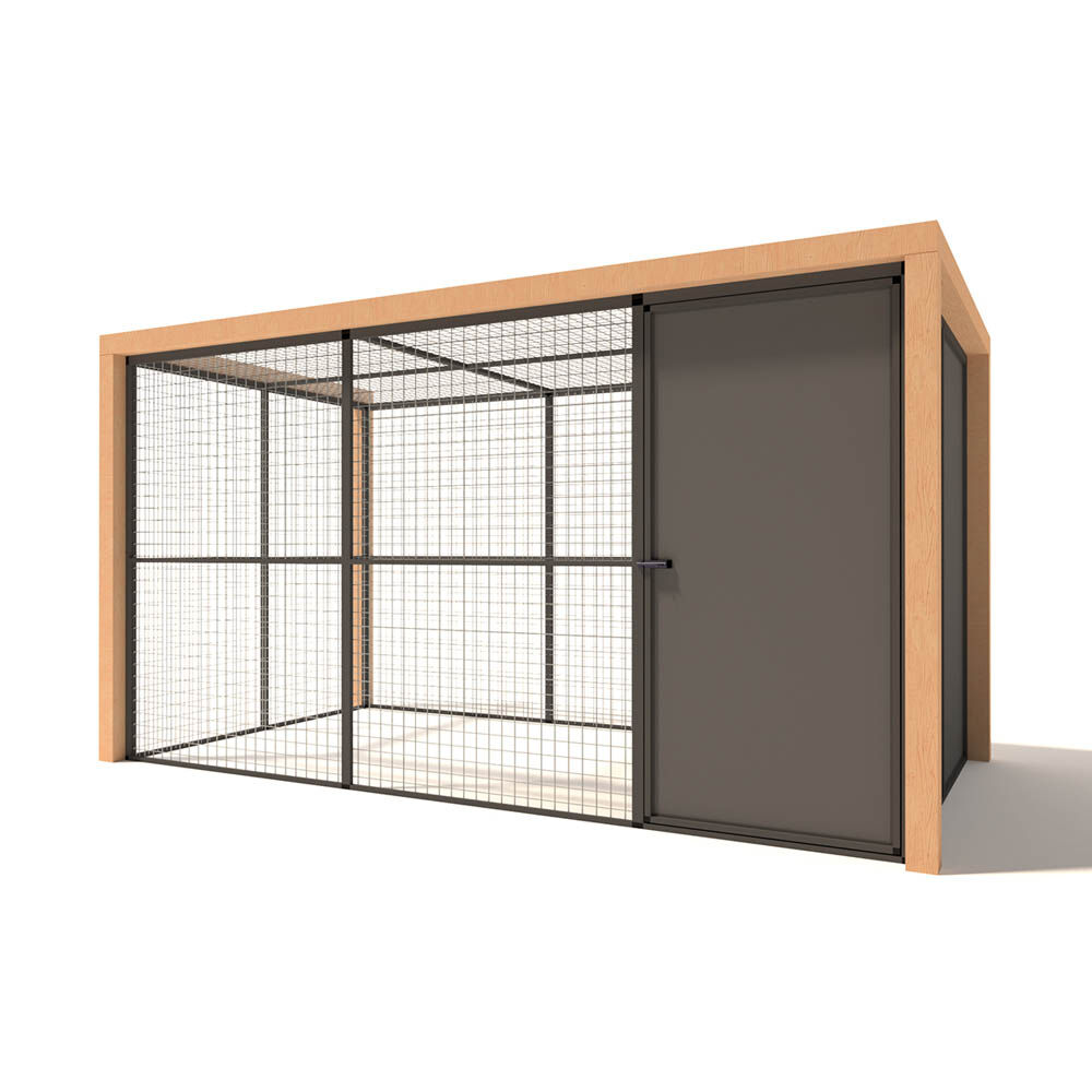 Glorenza Noor - Kattenren met sluis - Antraciet - 187x190x345 cm Glorenza Noor - Kattenren met sluis - Antraciet - 187x190x345 cm