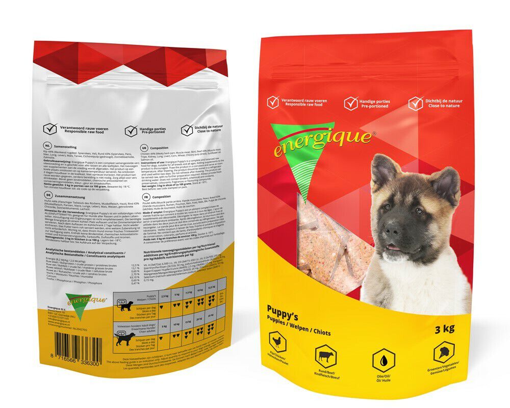 Energique Puppy - Vers Vlees - Hondenvoer - 3 Kilogram - rund, kip