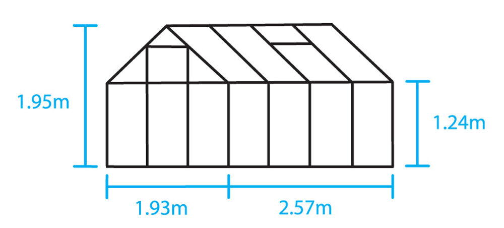 Halls Popular 86 - Tuinkas - zilver - 196x193x257 cm - Polycarbonaat