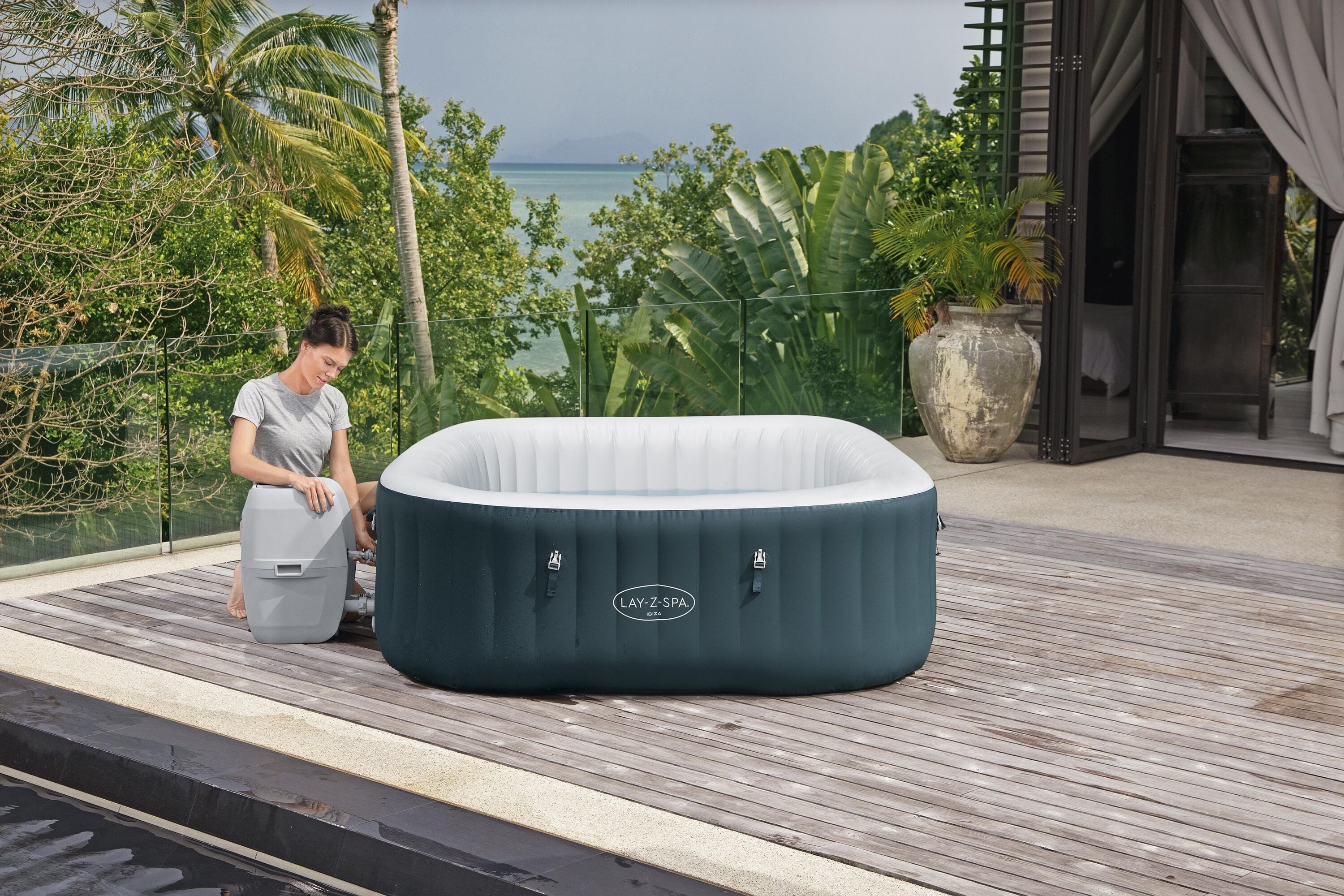Bestway Lay-Z Spa Ibiza Airjet 6 - Spa - Donker groen - 66x180x180 cm