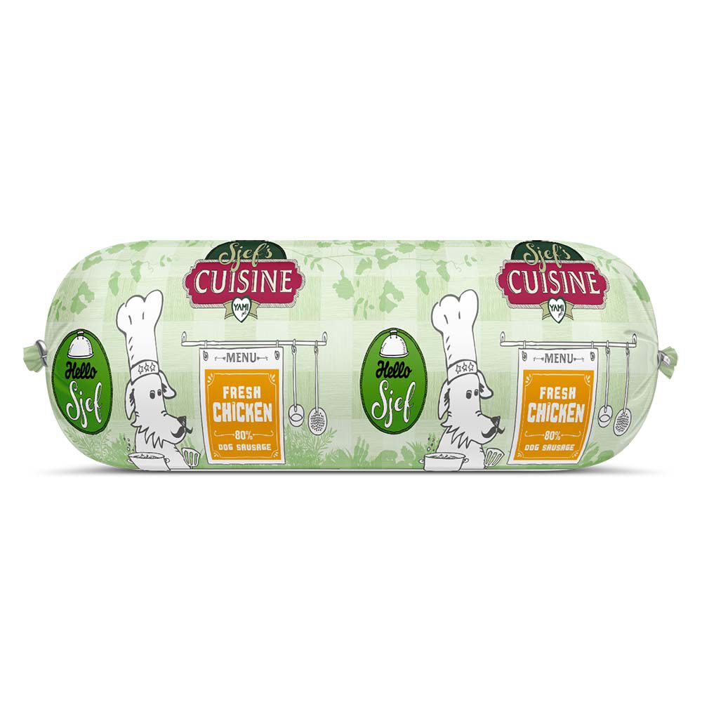 Sjef's Cuisine Special Hondenworst - Hondenvoer - 350 Gram - kip Sjef's Cuisine Special Hondenworst - Hondenvoer - 350 Gram - kip
