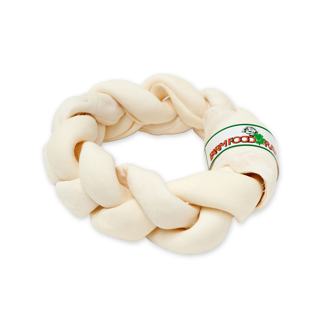 Farm Food Rawhide Dental Braided Donut - Hondensnack - 1 Stuks - rund - L Farm Food Rawhide Dental Braided Donut - Hondensnack - 1 Stuks - rund - L