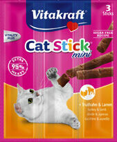 Vitakraft Cat Stick Mini - Kattensnack - 18 Gram - kalkoen Vitakraft Cat Stick Mini - Kattensnack - 18 Gram - kalkoen