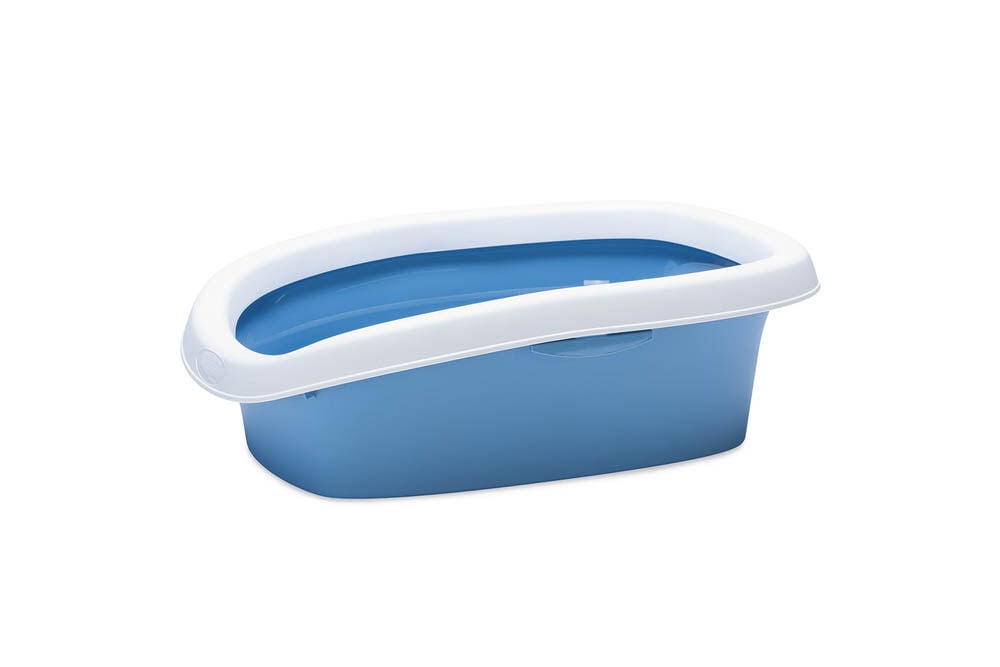 Stefanplast Sprint 10 - Kattenbak - Open - Wit Blauw - 14x43x31 cm