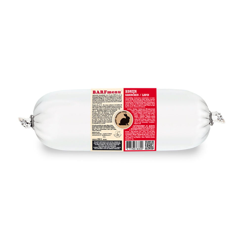 BARFmenu - Kattenvoer - 250 Gram - konijn BARFmenu - Kattenvoer - 250 Gram - konijn