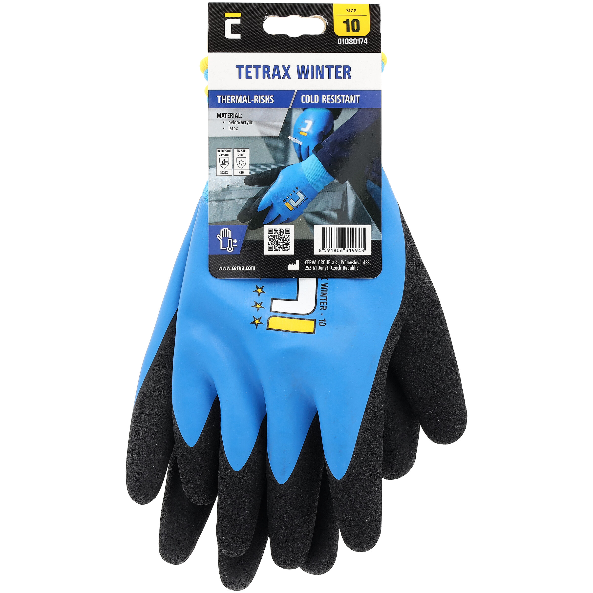 Cerva Palawan - Werkhandschoenen - blauw met zwarte coating - 10