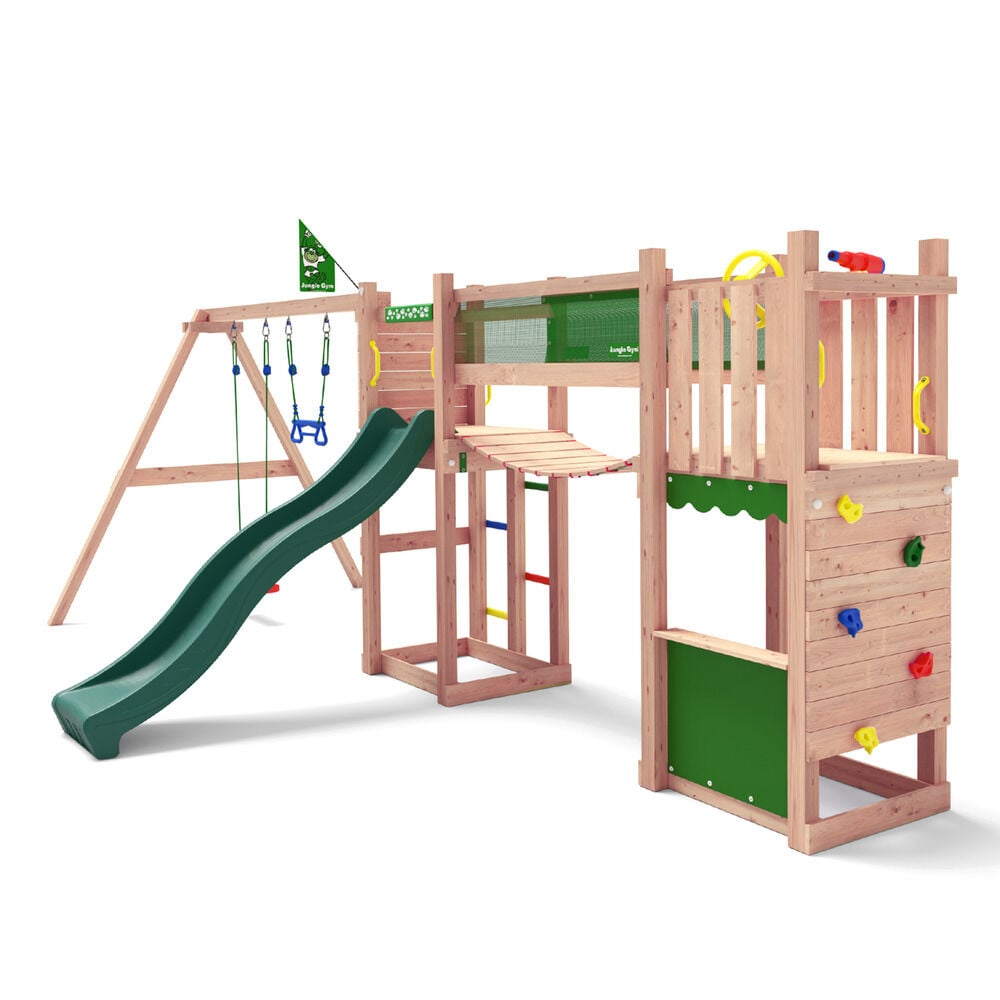 Jungle Gym Raufoss Grenen - Speeltoestel - Donker groen - Grenenhout