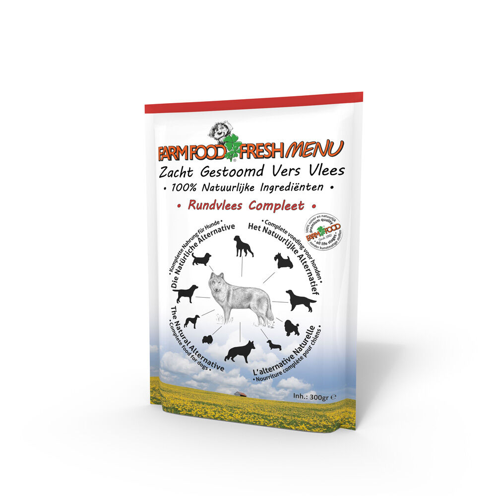 Farm Food Fresh Menu - Hondenvoer - 300 Gram - rund Farm Food Fresh Menu - Hondenvoer - 300 Gram - rund