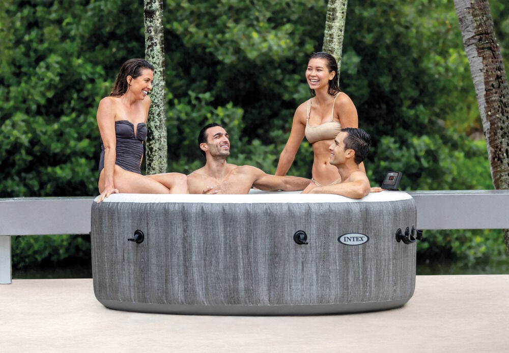 Intex PureSpa Greywood Deluxe - Spa - Grijs - 56x196196x71 cm - 196 cm