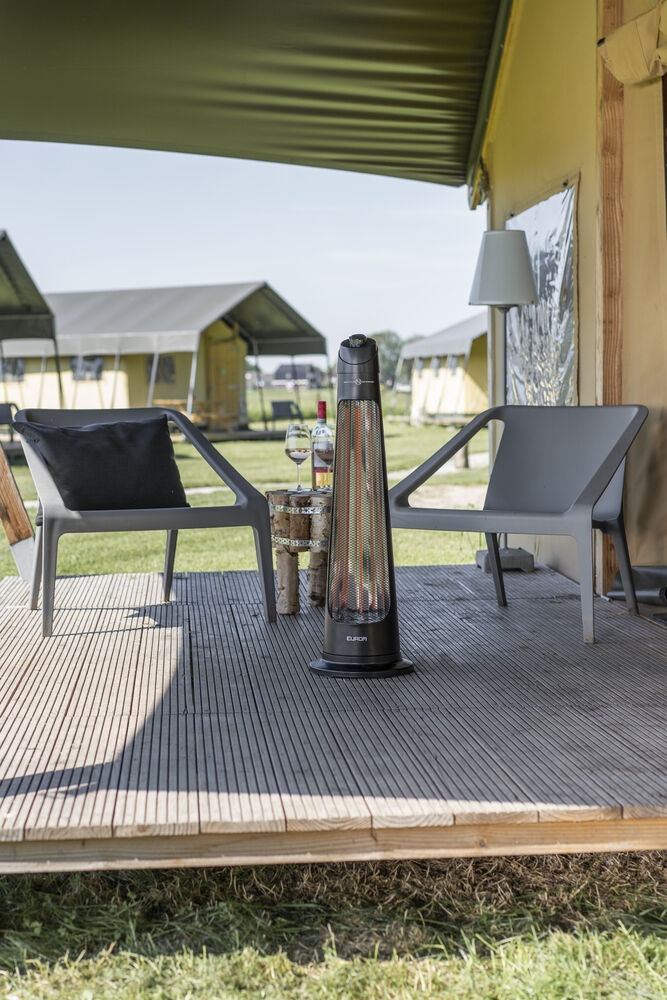 Eurom Q-Tower 1200 - Staande terrasverwarmer - Zwart - 1200 W