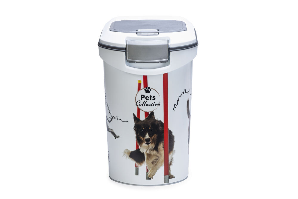 Curver Hond - Voercontainer - 35 Liter - Wit Grijs