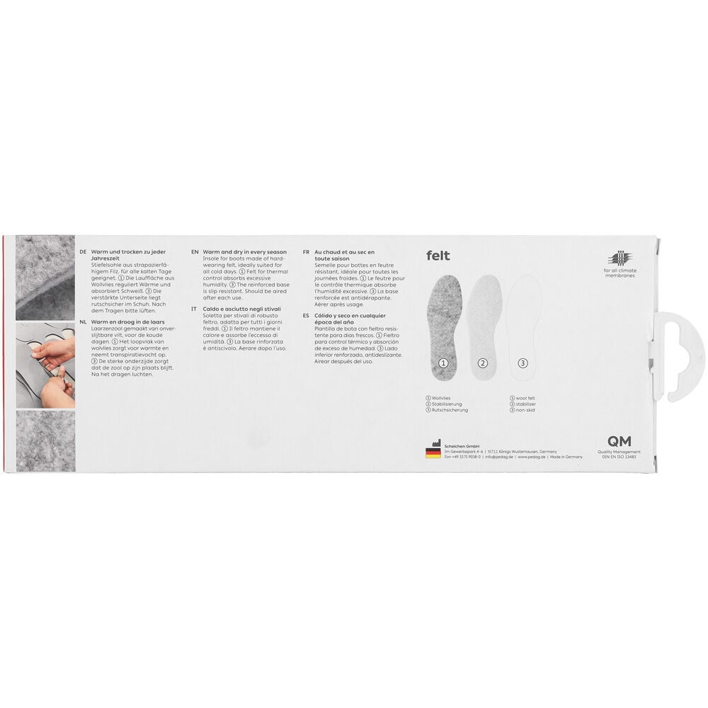 Pedag Felt - Inlegzool - Grijs - 46