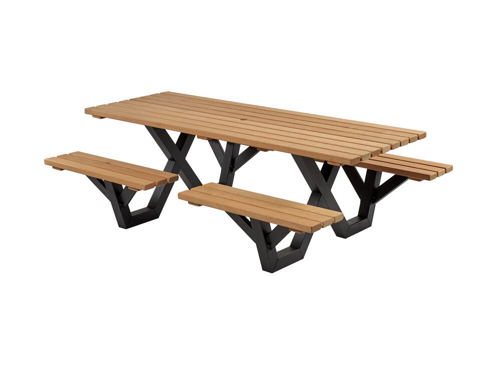 Talen Buitenmeubelen Hardhout - Picknicktafel - Bruin - 76x230x160 cm