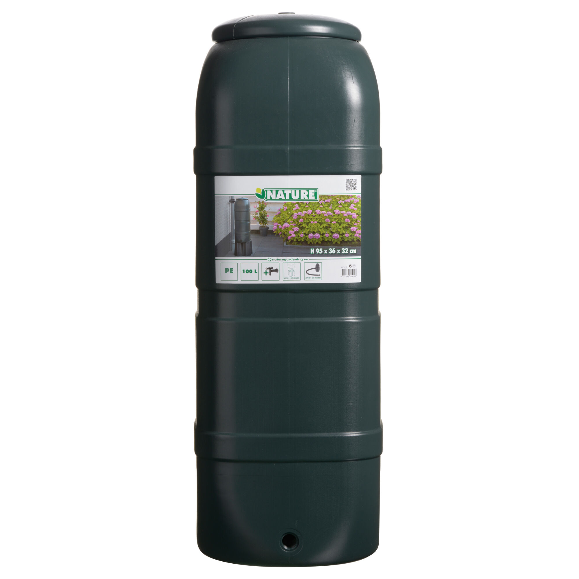 Nature Slimline - Regenton - 100 Liter - Zwart