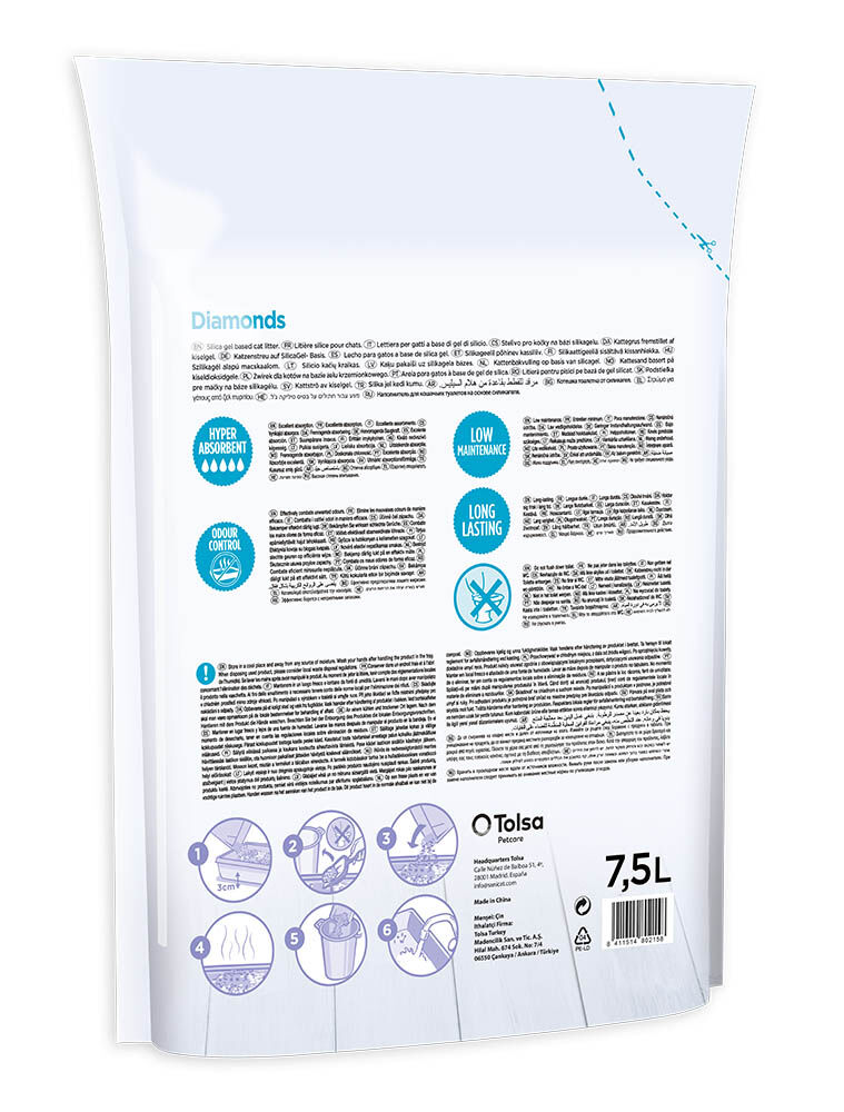 Sanicat Diamonds - Kattenbakvulling - Grof - 7500 Milliliter