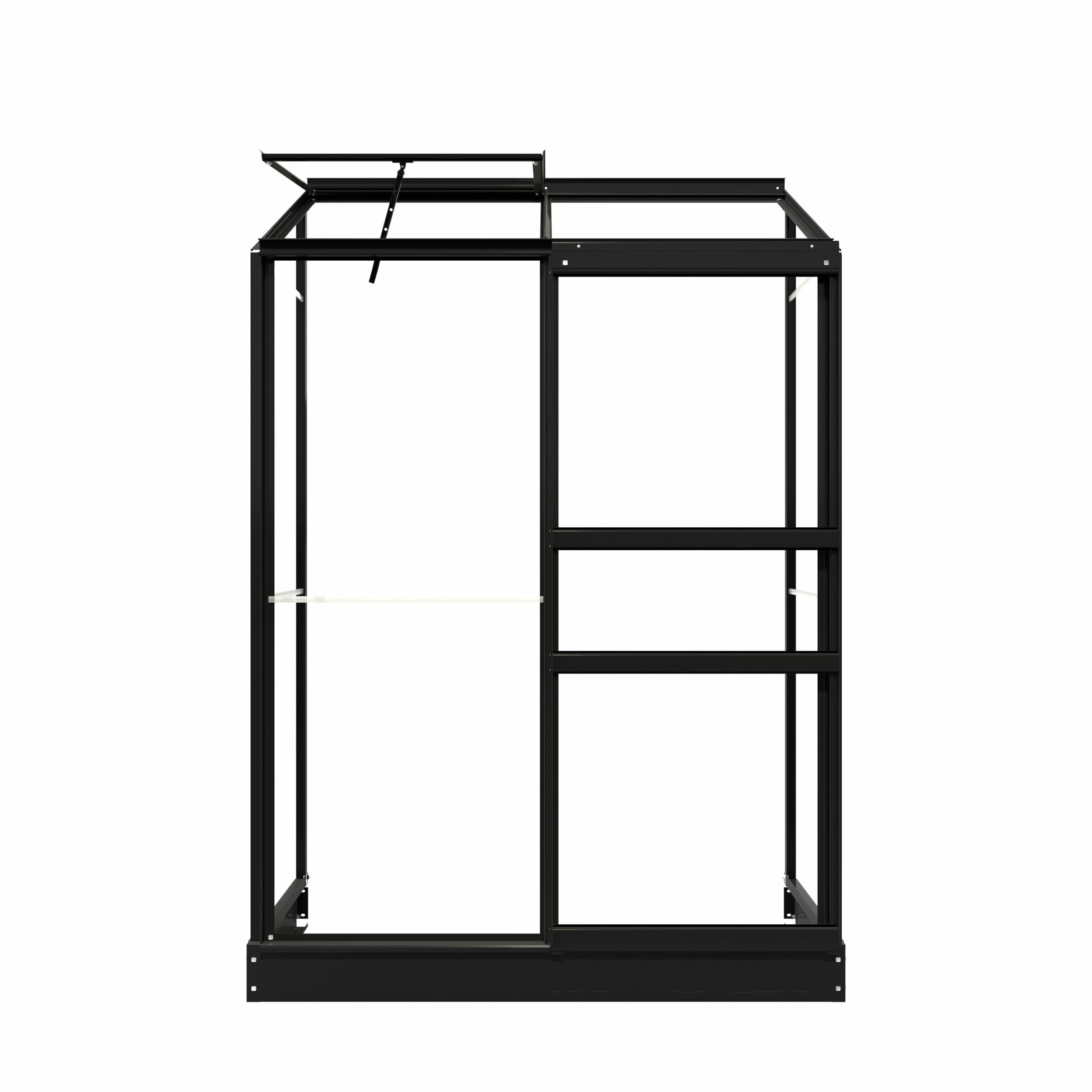Royal Well Emma I - Muurkas - zwart - 194x132x69 cm - Veiligheidsglas Royal Well Emma I - Muurkas - zwart - 194x132x69 cm - Veiligheidsglas