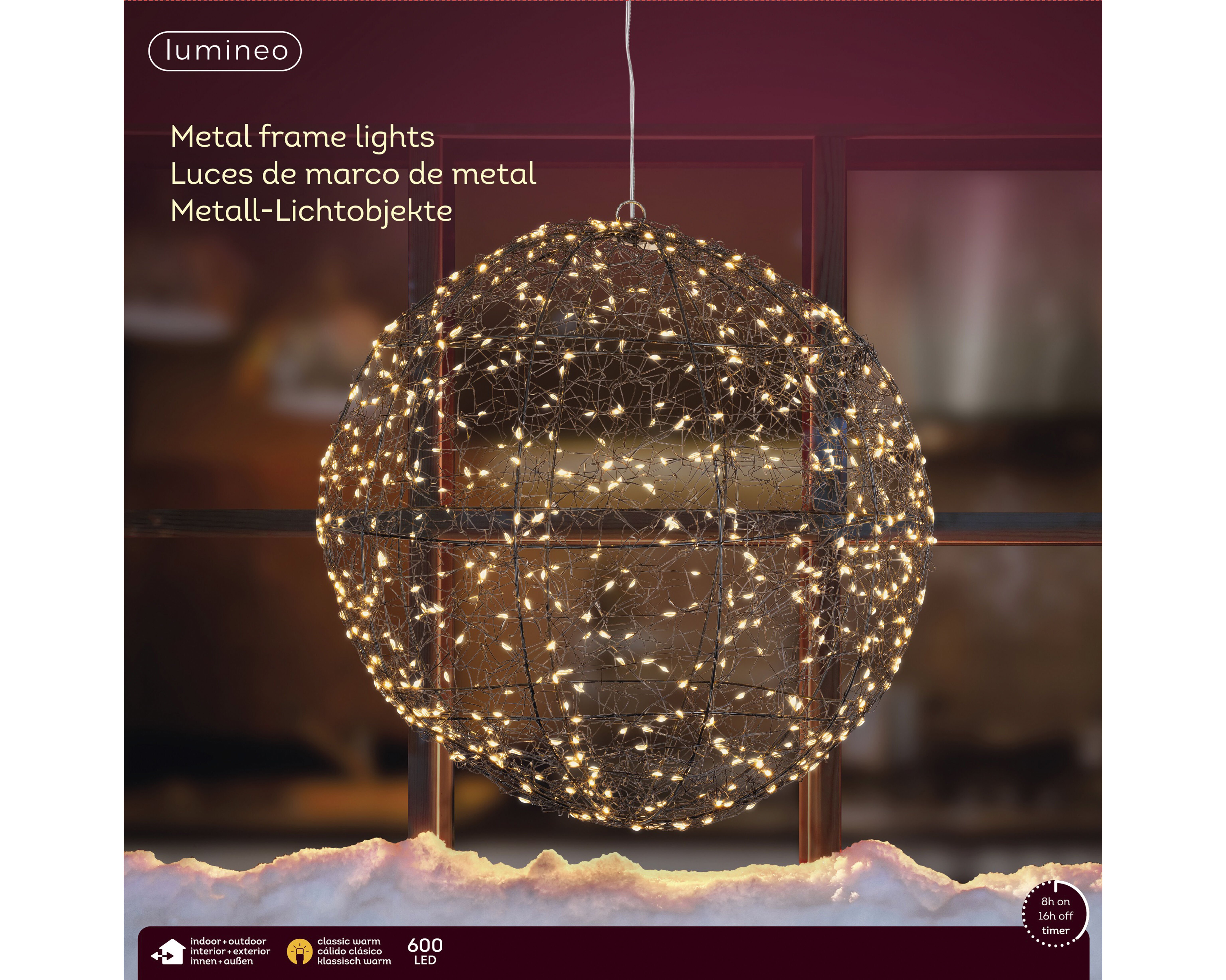 Lumineo Frame Light Ball - Hanglamp Bol - 600 - 38 cm