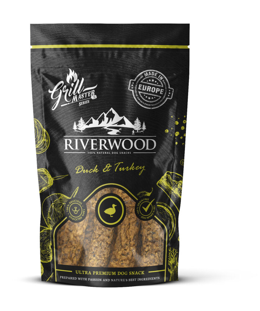 Riverwood Grillmaster Series - Hondensnack - 100 Gram - eend, kalkoen Riverwood Grillmaster Series - Hondensnack - 100 Gram - eend, kalkoen
