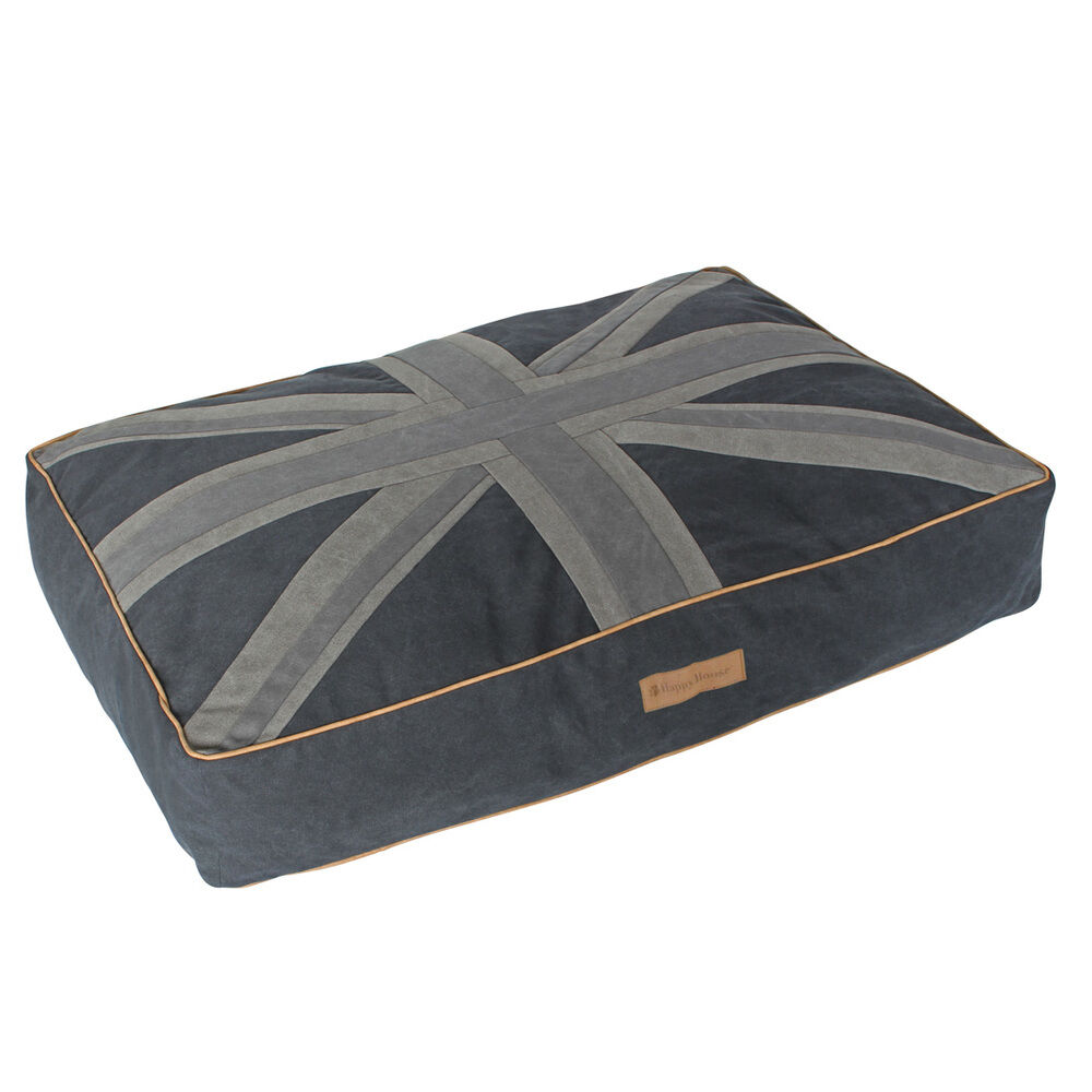 Happy-House Blokkussen Vlag - Hondenkussen - Grijs - 15x75x110 cm - M