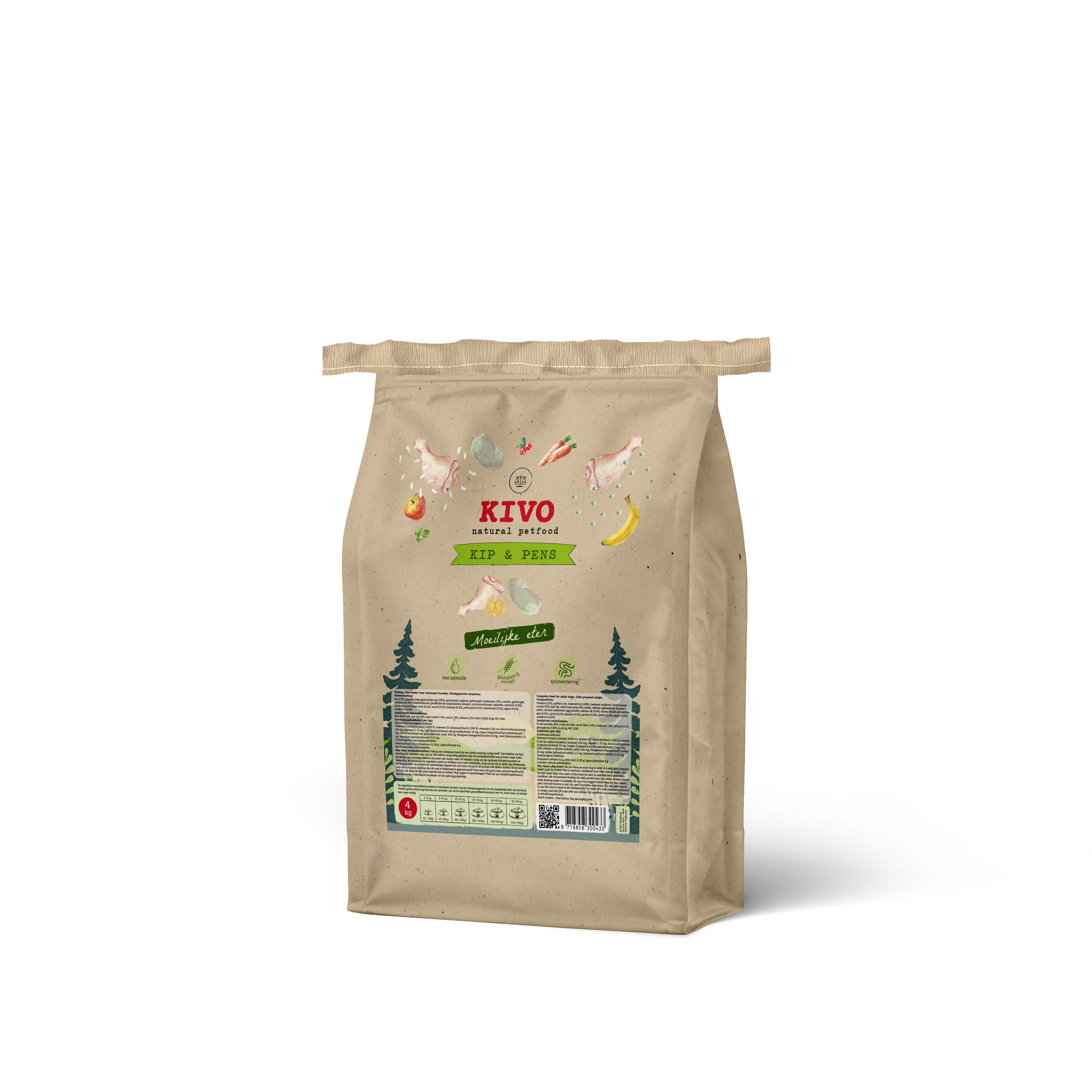 Kivo Adult - Vers Hondenvoer - Glutenvrij - 4 Kilogram Kivo Adult - Vers Hondenvoer - Glutenvrij - 4 Kilogram