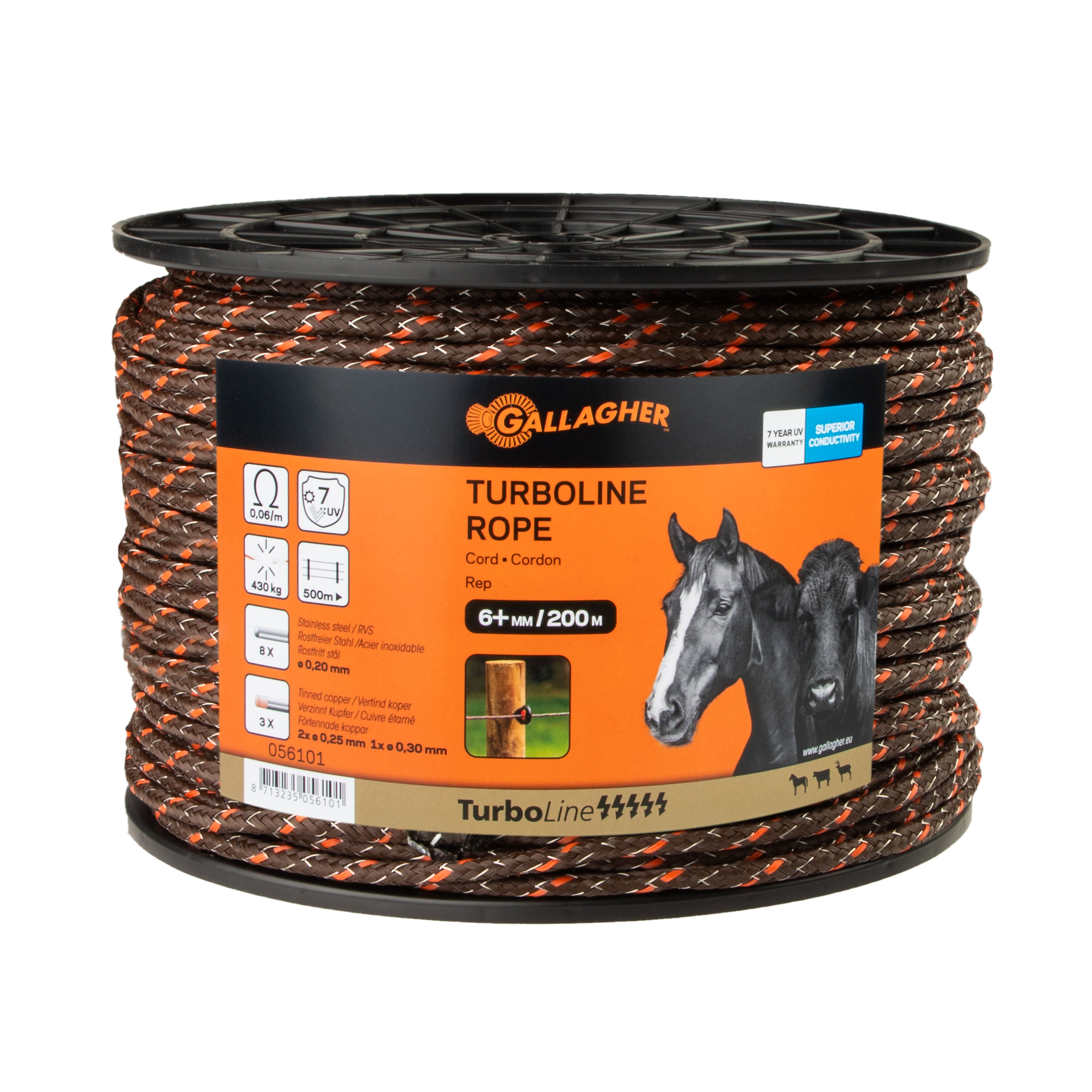 Gallagher Turboline - Cord - 17 cm - 200 Meter - Terra - 20 cm - 20000 cm