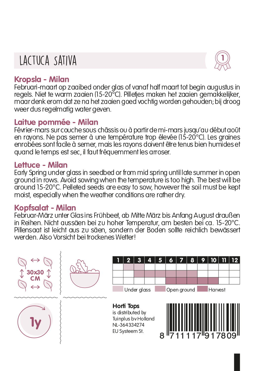 Hortitops Kropsla Lactuca sativa Milan - Groentezaden