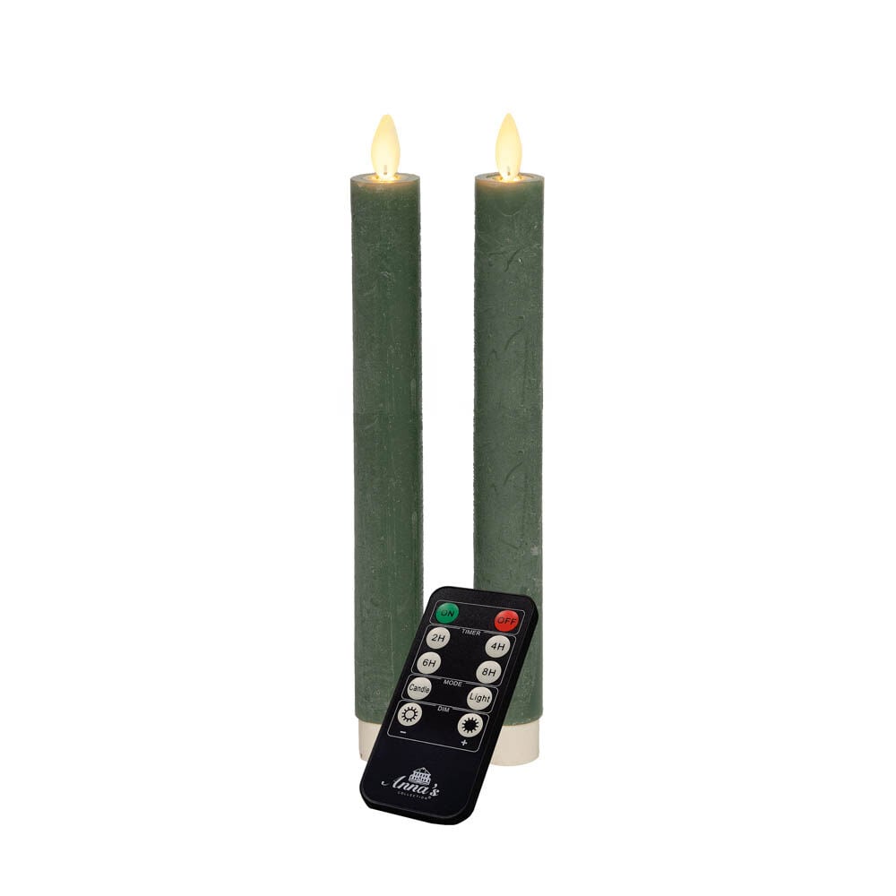 Anna's Collection - LED Dinerkaars - Met afstandsbediening - 26.5 cm - Jade groen Anna's Collection - LED Dinerkaars - Met afstandsbediening - 26.5 cm - Jade groen