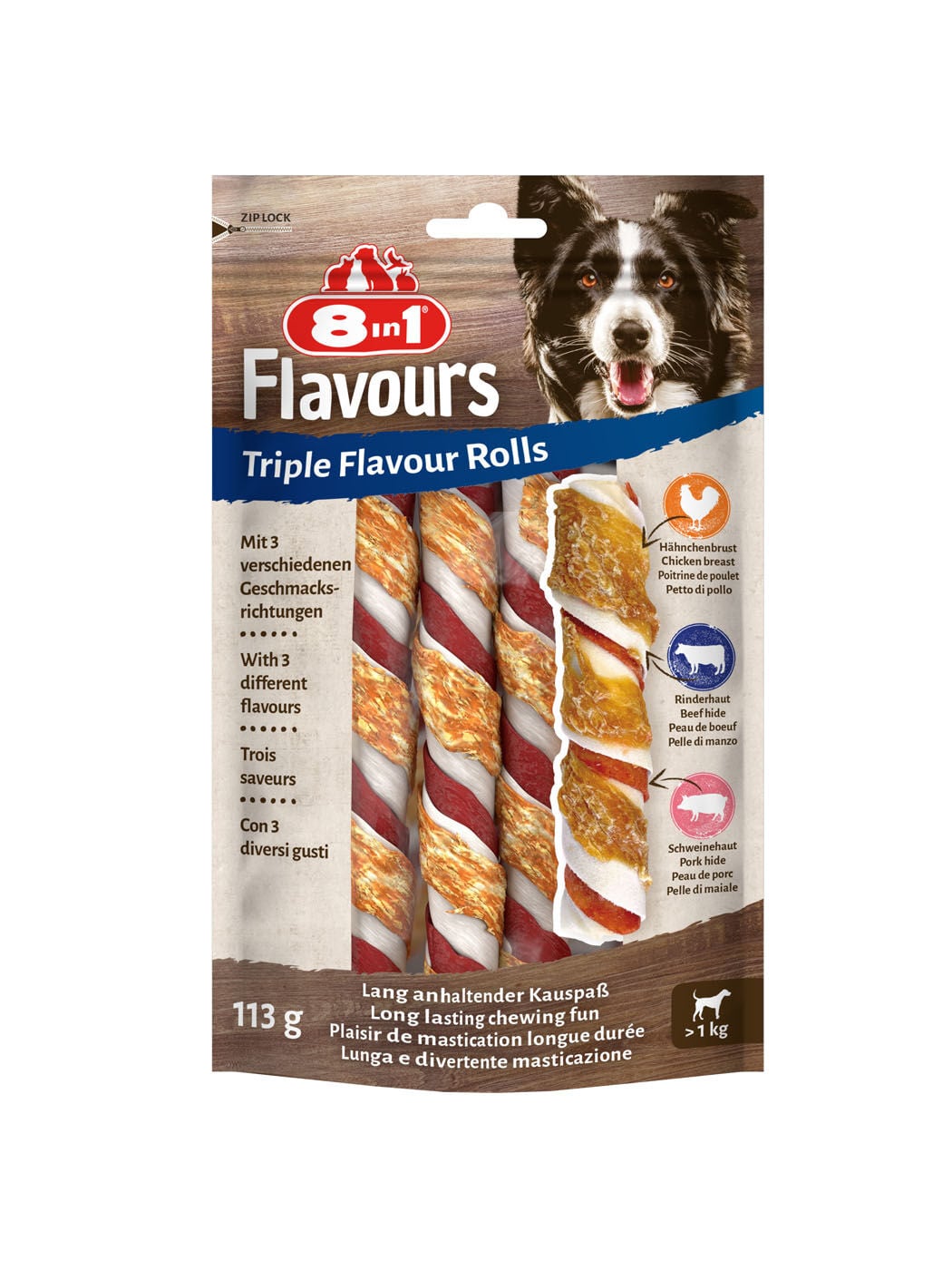 8in1 Triple Flavour Rolls - Hondensnack